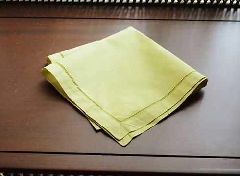 Hemstitch Handkerchief with Mellow Green colored